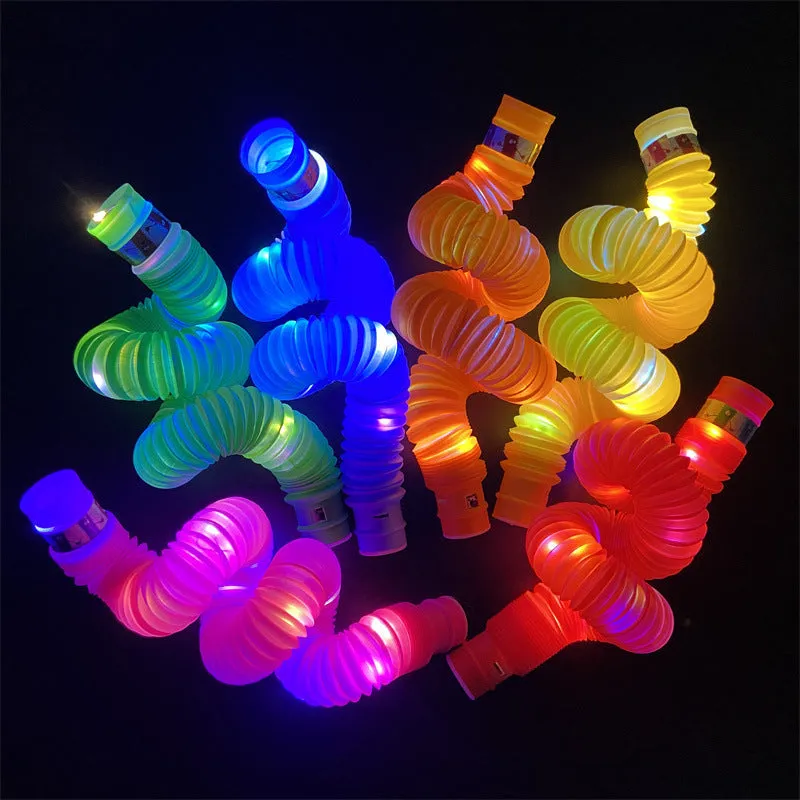 Light Up Pop Tubes Glow Sticks Large Pack Glow in the Dark Party Tubes, 6 Colors Bulk Light up Pop Tubes