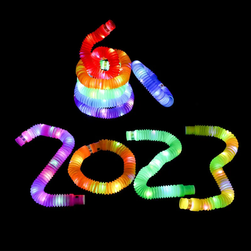 Light Up Pop Tubes Glow Sticks Large Pack Glow in the Dark Party Tubes, 6 Colors Bulk Light up Pop Tubes