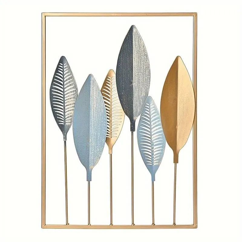 LIOTIZ Wall Decor Modern Wall Sculpture for Living Room, Golden Leaf Room Decor Metal Wall Hanging Art Deco,Ginkgo Leaf Hanging Wall Art Sculpture for Home Decor Ornaments (Banana Leaf)