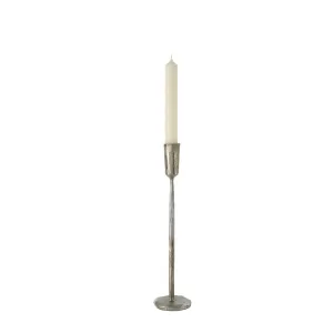 Luna Forged Candlestick Medium Silver