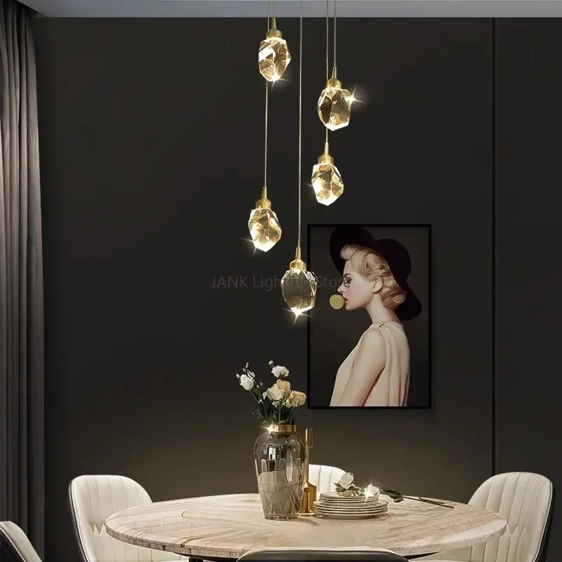 Luxury Villa Crystal Chandelier Pendant Lights for Home Decor by Mansion