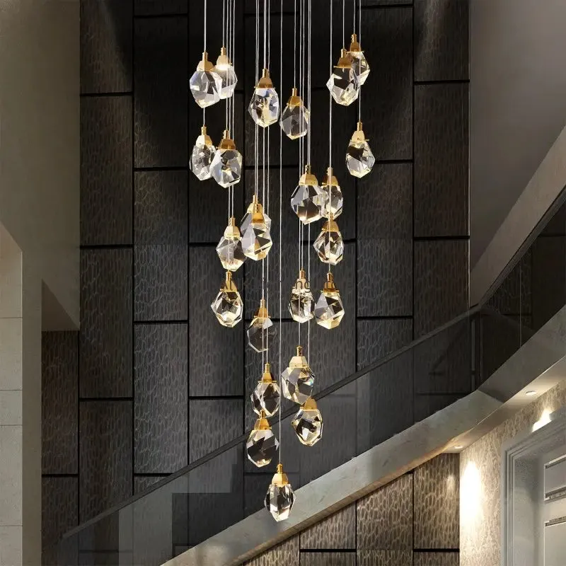 Luxury Villa Crystal Chandelier Pendant Lights for Home Decor by Mansion