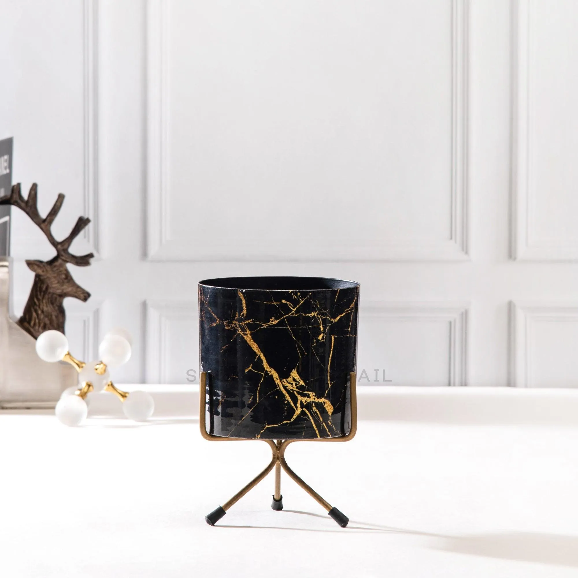 Marble Look Planter - Set Of 2