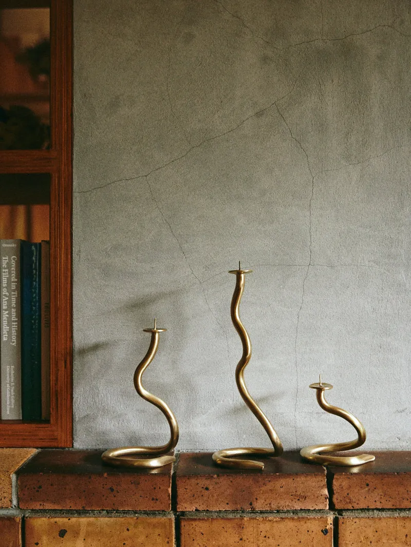 Medusa Brass Candle Holder