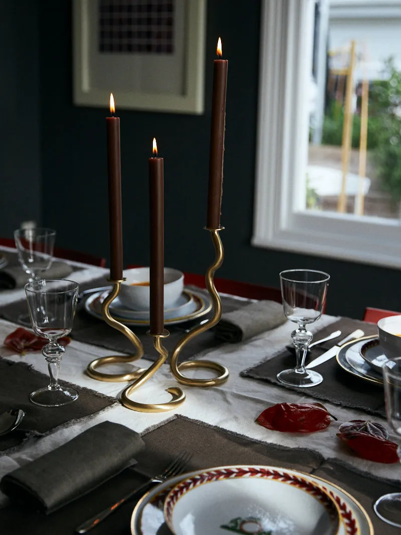 Medusa Brass Candle Holder