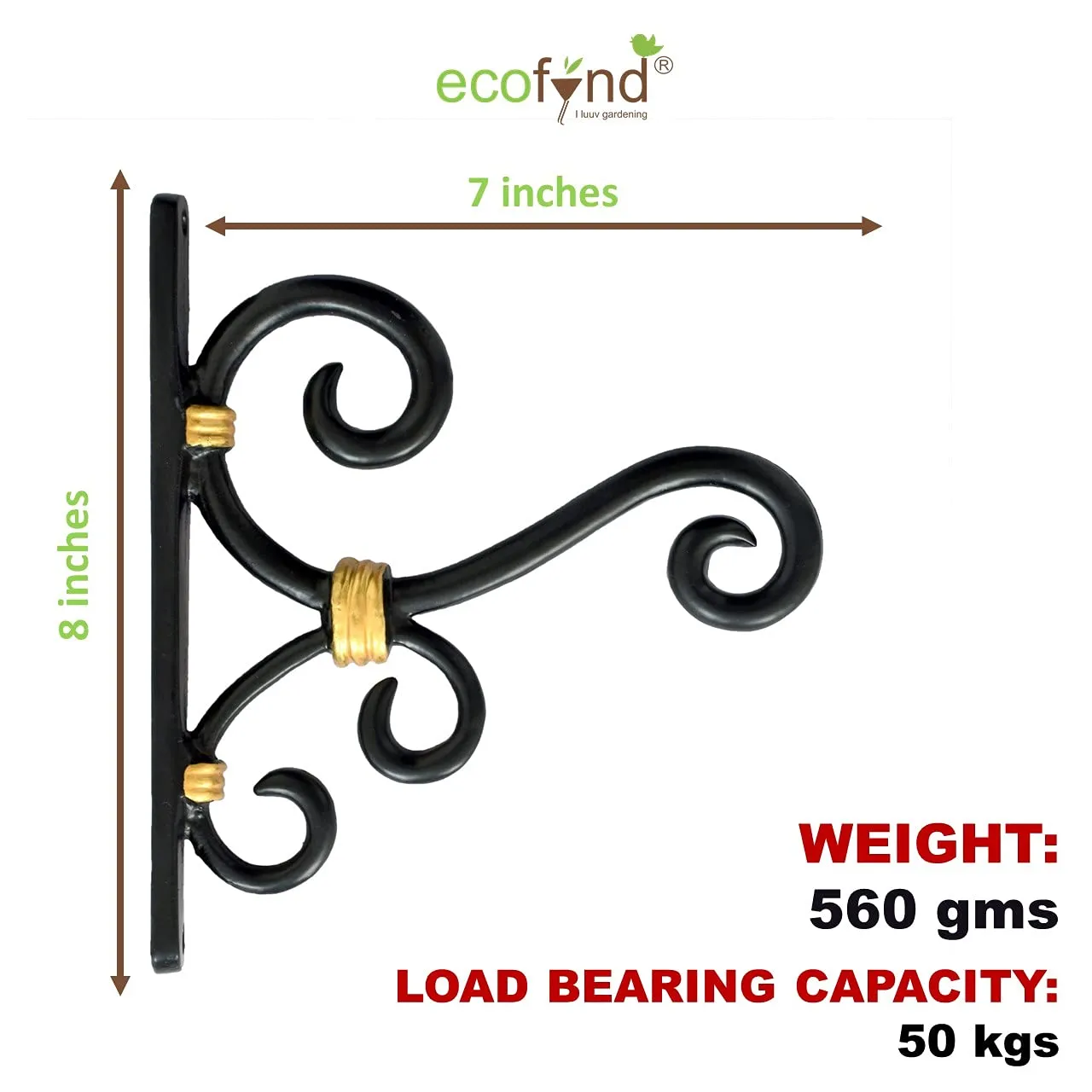 Metal Wall Hook Hanging Decorative Straight Plant Bracket