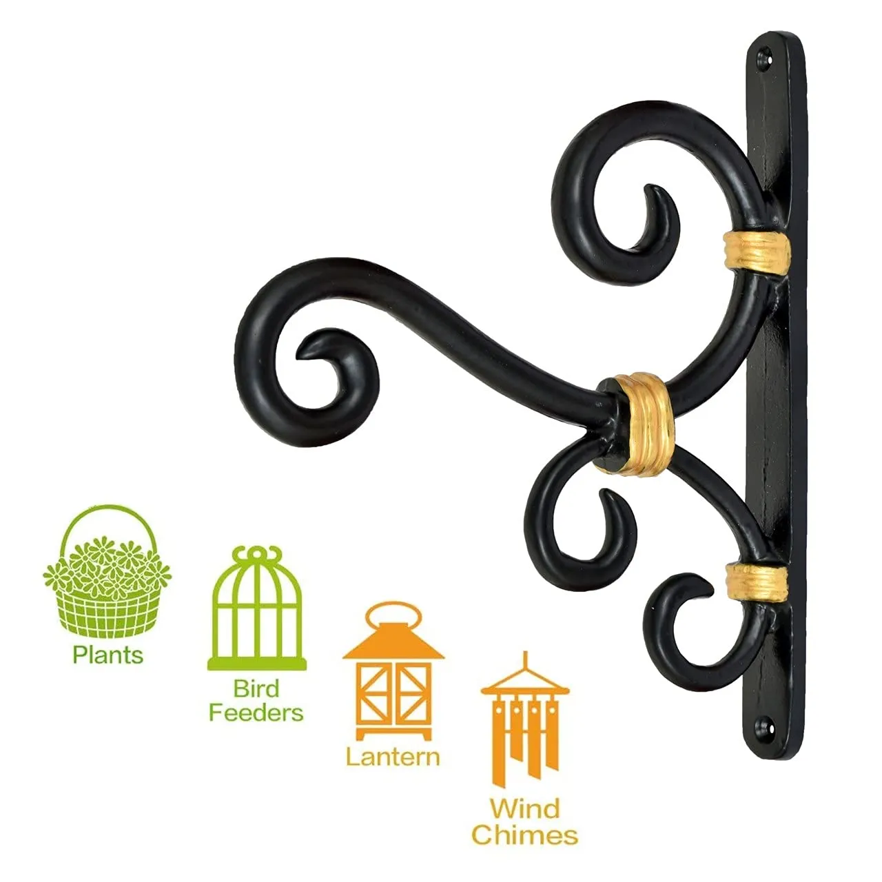 Metal Wall Hook Hanging Decorative Straight Plant Bracket