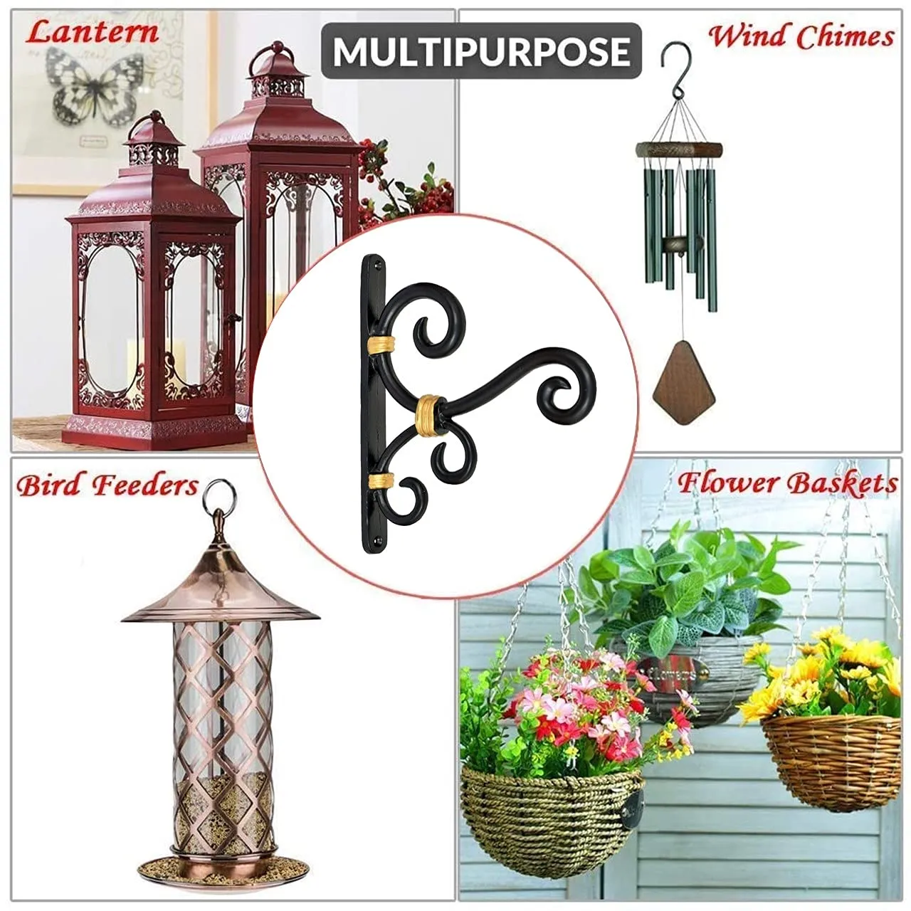 Metal Wall Hook Hanging Decorative Straight Plant Bracket