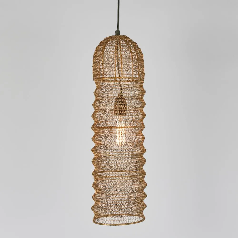 Monash Wire Mesh Ceiling Pendant Brass