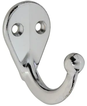 National Hardware V162 N274-183 Cloth Hook, 35 lb, 1-Hook, Zinc, Chrome, 2/PK :BAG 2: QUANTITY: 1