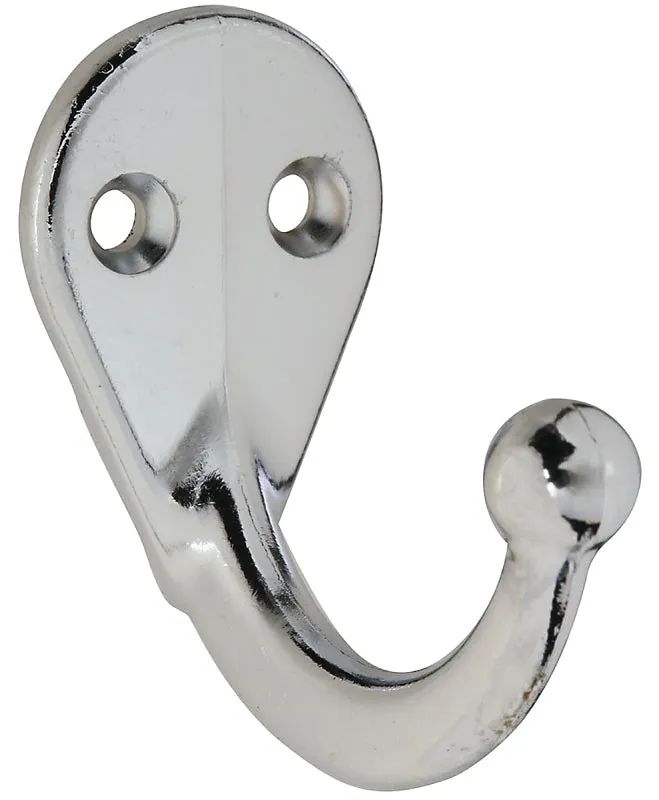 National Hardware V162 N274-183 Cloth Hook, 35 lb, 1-Hook, Zinc, Chrome, 2/PK :BAG 2: QUANTITY: 1