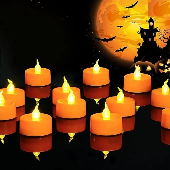 Omfoo Flameless Floating Tea Lights Candles - Realistic and Bright Flickering LED with Warm Yellow Tea Candle Waterproof Activated for Wedding, Birthday, Parties and Diwali Festival Decor (Pack of 20)