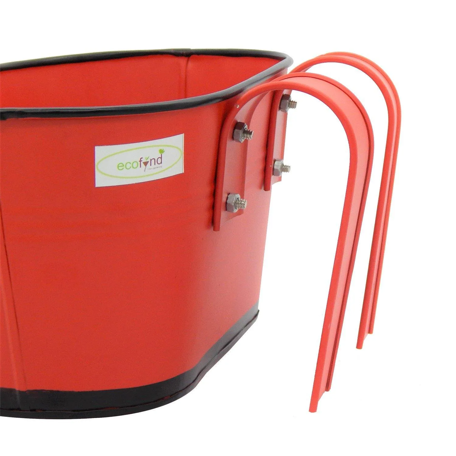 Oval Red/Black 10" Balcony Railing Planter