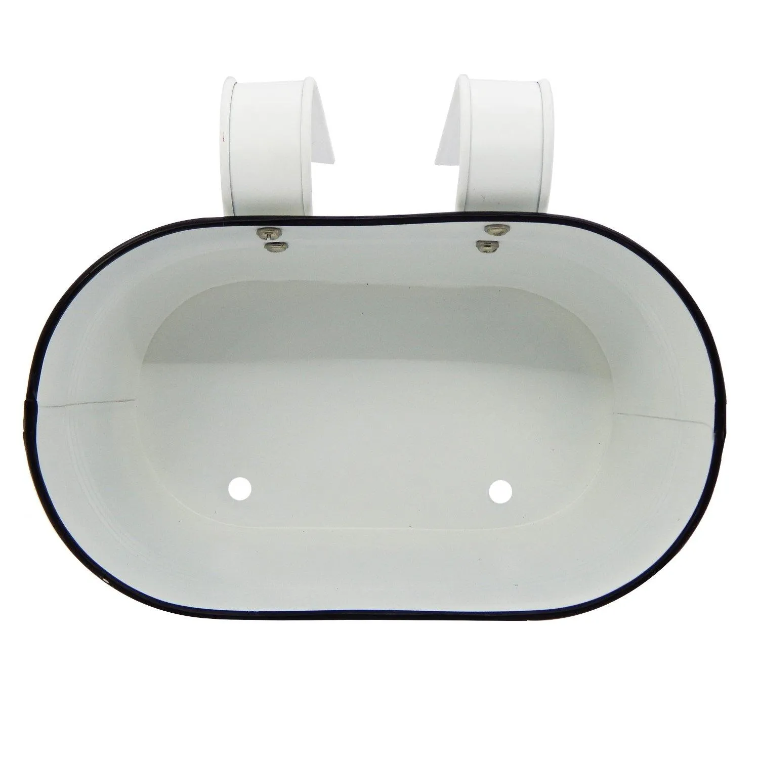 Oval White/Black 10" Balcony Railing Planter