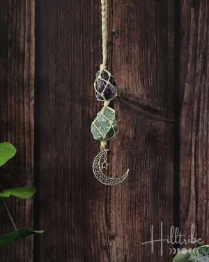 Peaceful Dreams Moon   Crystal Hanging
