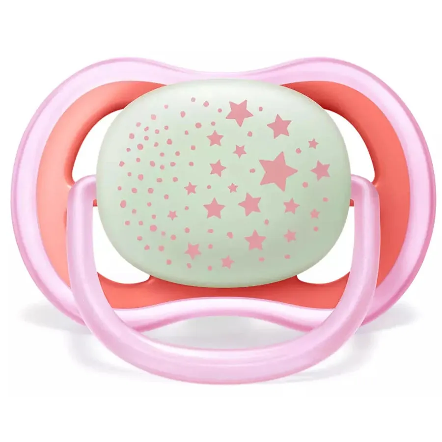 Philips Avent Silicone Soother Ultra Air 6-18m Night Girl 2pcs - SCF376/22