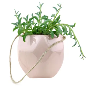 Pink Hanging Hexagon Planter