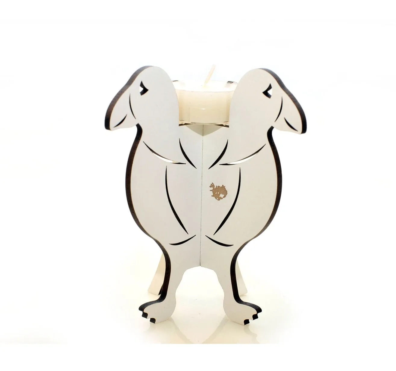 Puffin Lundi Shaped Plywood Candle Holder Laser Cut