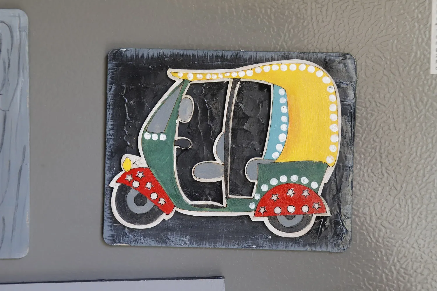 Rikshaw' Hand-Painted Fridge Magnet