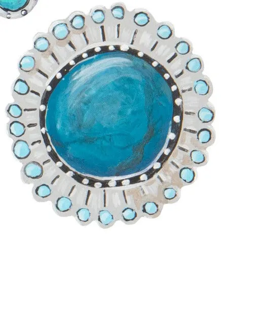 RTC Turquoise Flower Magnets