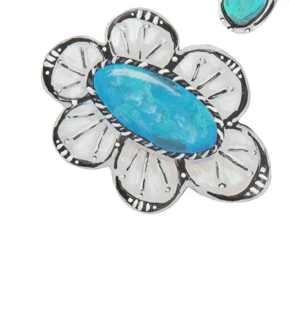 RTC Turquoise Flower Magnets