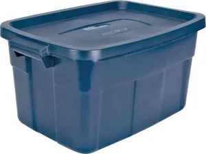 Rubbermaid Roughneck RMRT140008 Nestable Storage Box, Polyethylene, Dark Indigo, 23.9 in L, 15.9 in W, 12.2 in H :EA: QUANTITY: 6