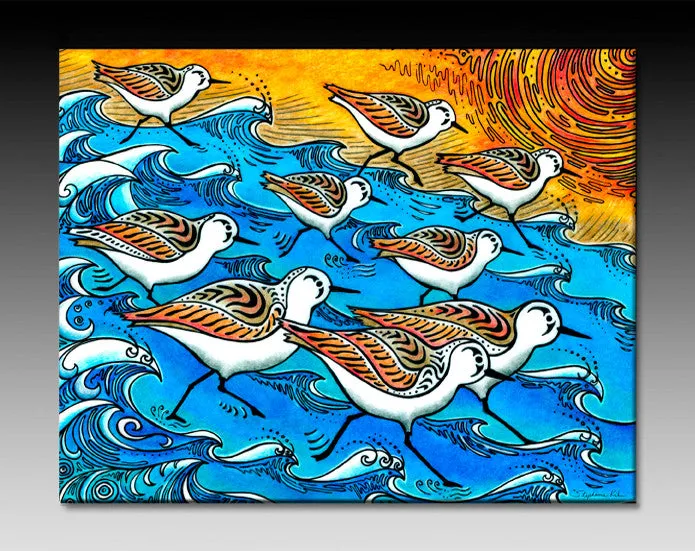 Sanderling Dance Ceramic Tile