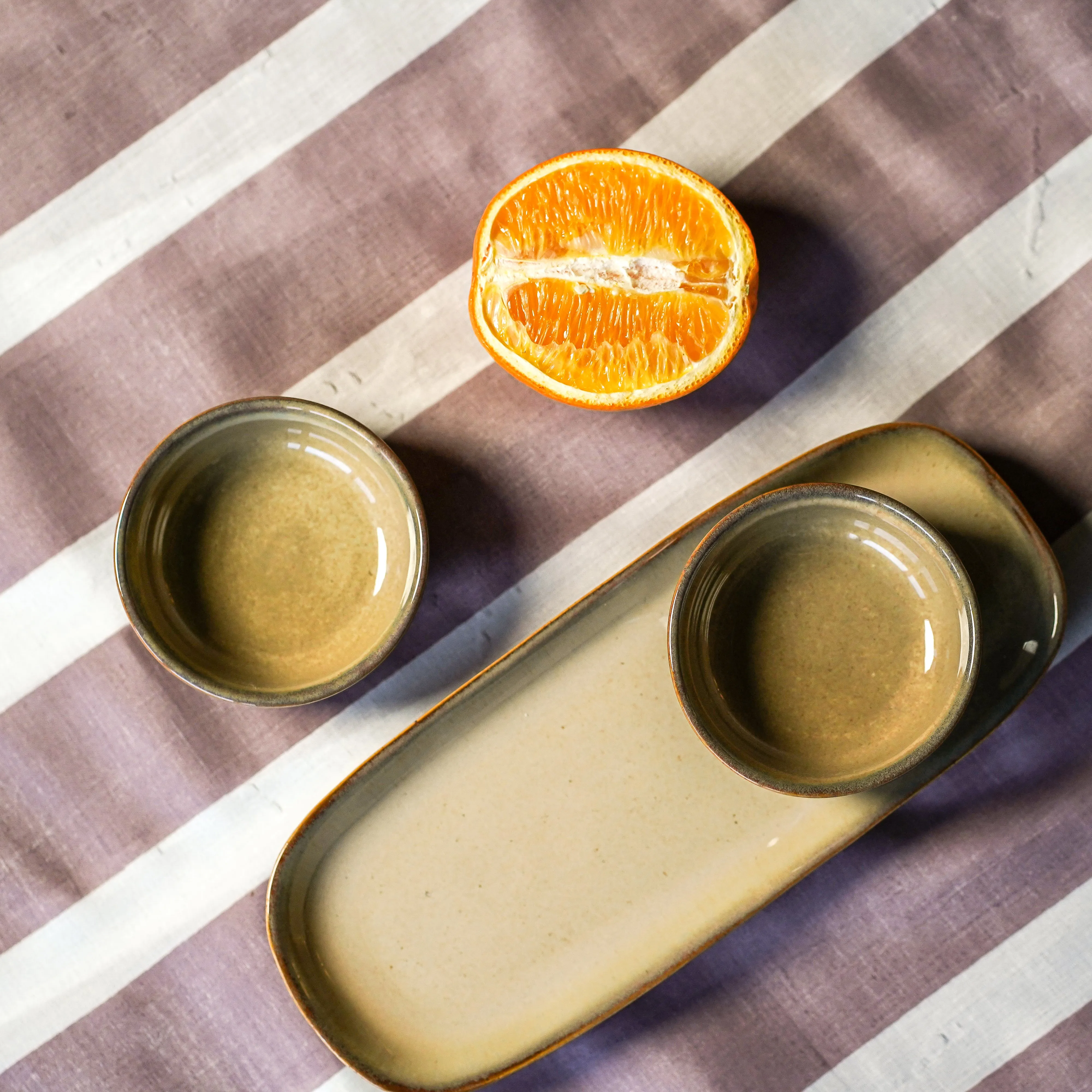 Seina Ceramic Oval Platter (Set of 6 )