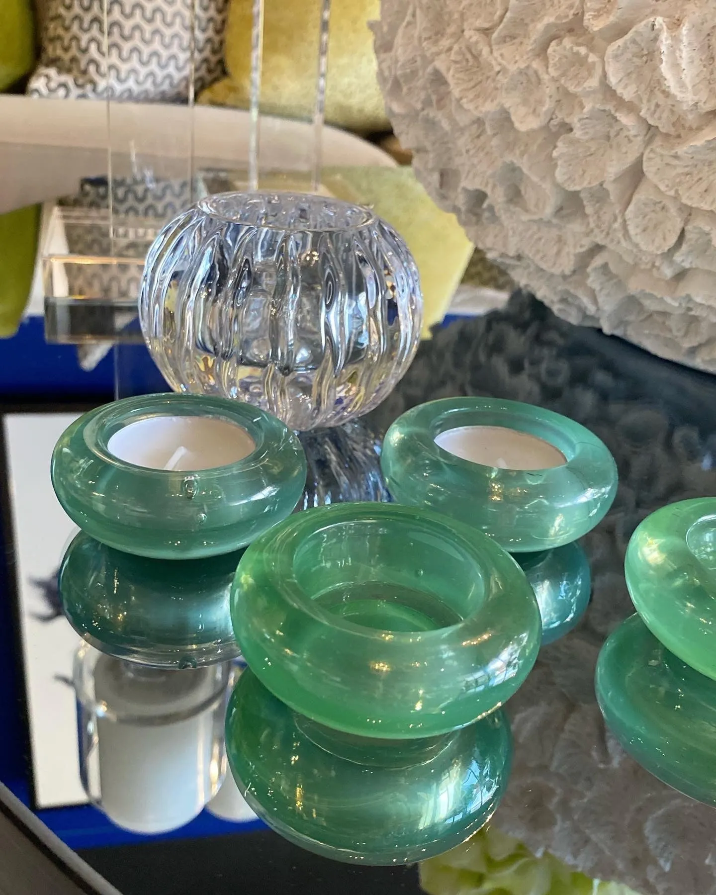 Shades of Green Candle Holder