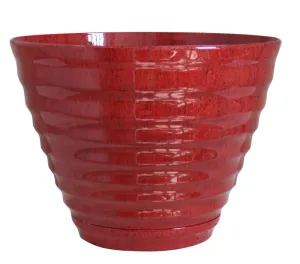Southern Patio HDR-064763 Planter, 15.9 in Dia, 12.3 in H, Round, Beehive Design, Resin, Red :EA: QUANTITY: 1