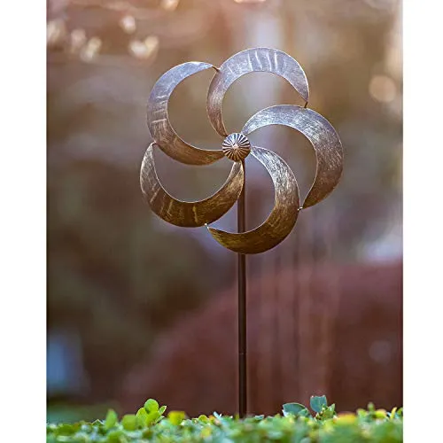 SteadyDoggie Wind Spinner Iris 61in Single Blade Easy Spinning Kinetic Spinner Gold