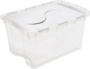 Sterilite 19148006 Storage Box, Plastic, Clear/White, 22-3/8 in L, 15-7/8 in W, 13-1/8 in H :EA: QUANTITY: 6