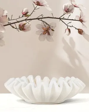 Strona 10 Marble Ruffle Bowl White Fluted Bowl Decorative Coffee Table Decor