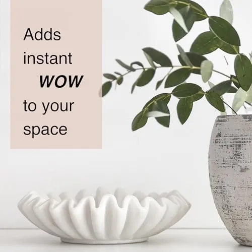 Strona 10 Marble Ruffle Bowl White Fluted Bowl Decorative Coffee Table Decor
