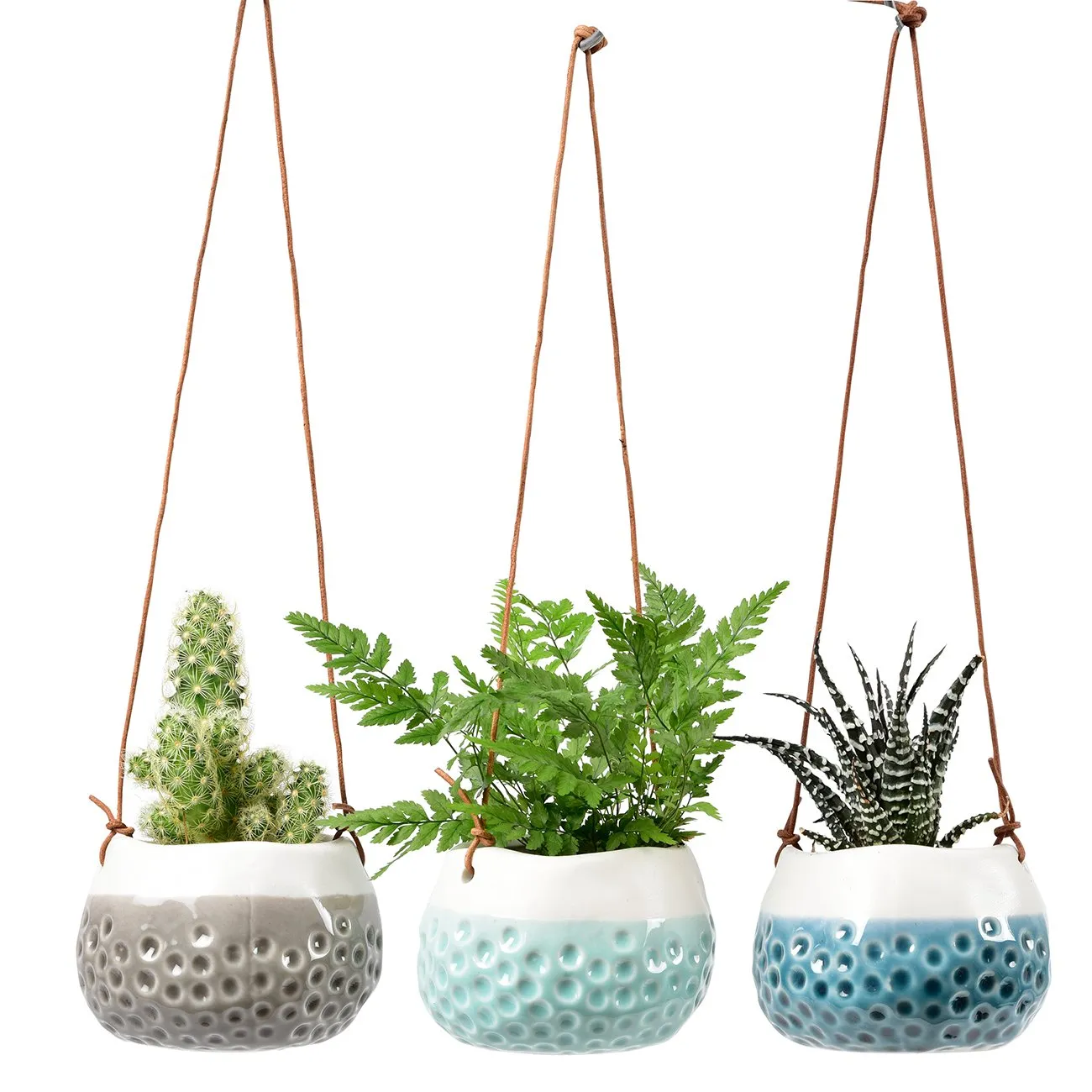 Trio of 'Baby Dotty' Hanging Pots