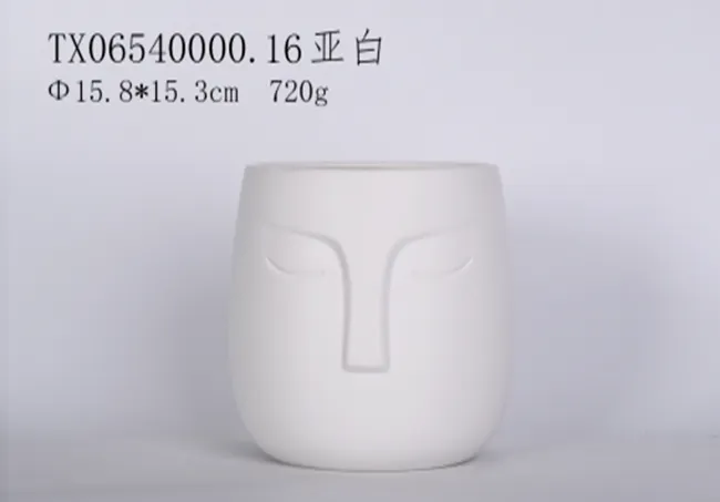 White Face Pot - High-Quality Ceramic Pot for Table Top Plants | Stylish and Versatile