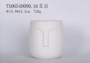 White Face Pot - High-Quality Ceramic Pot for Table Top Plants | Stylish and Versatile