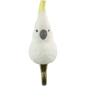 Wildlife Garden - Hand Carved Hook - Cockatoo
