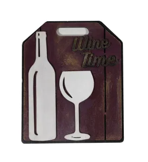 Wine Time Hand-Painted Fridge Magnet - Purple