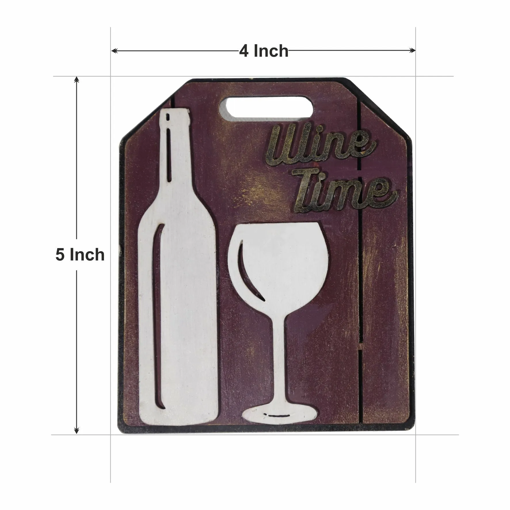 Wine Time Hand-Painted Fridge Magnet - Purple