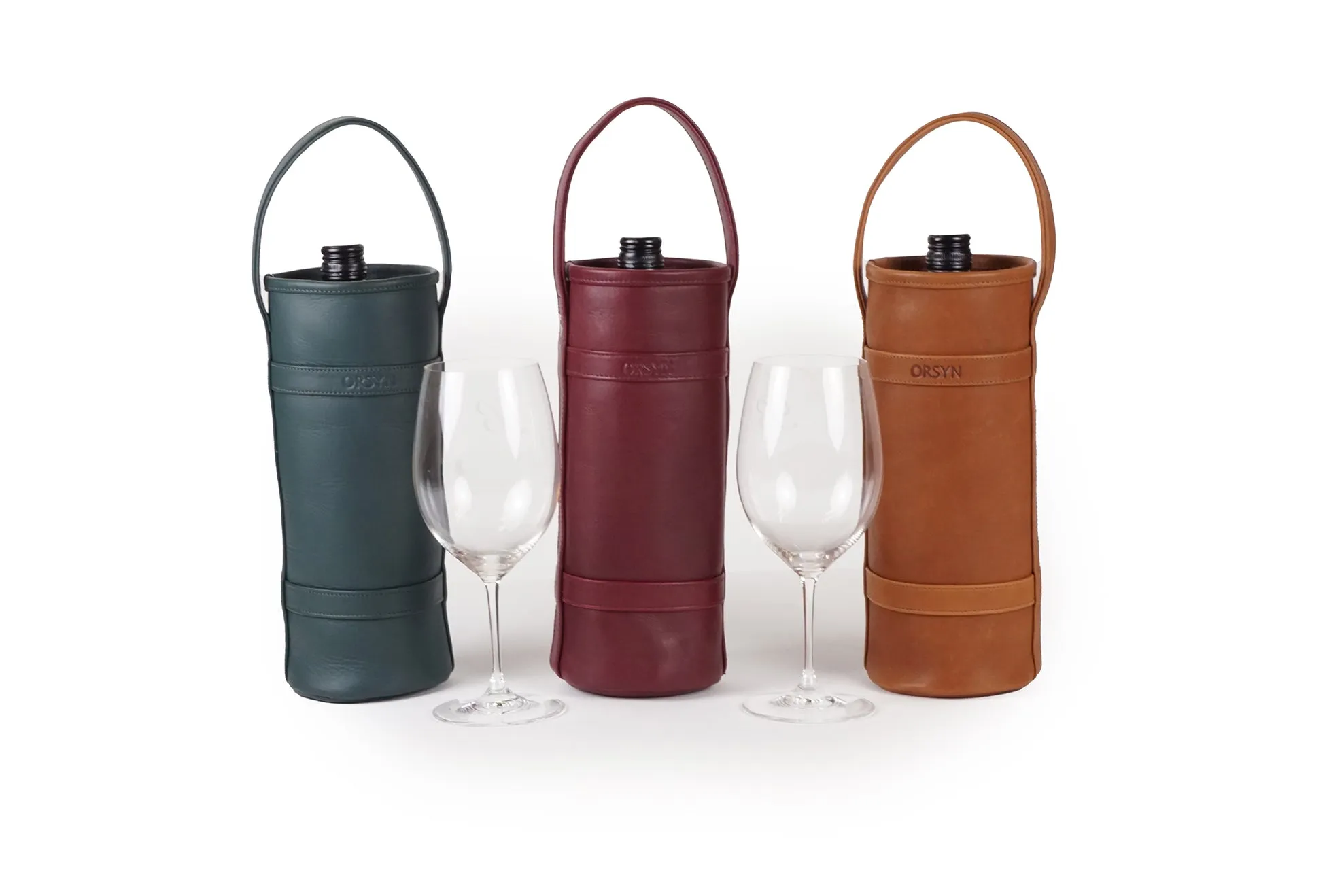 Wine Tote in Caramel
