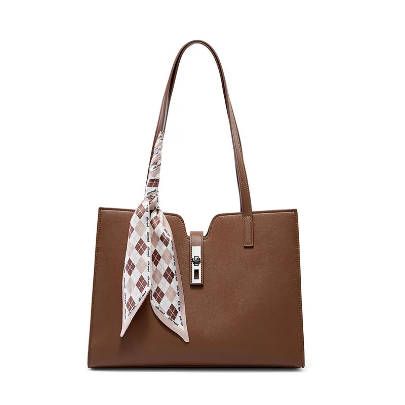 Women Cowhide Leather Capacious Shoulder Tote Bag