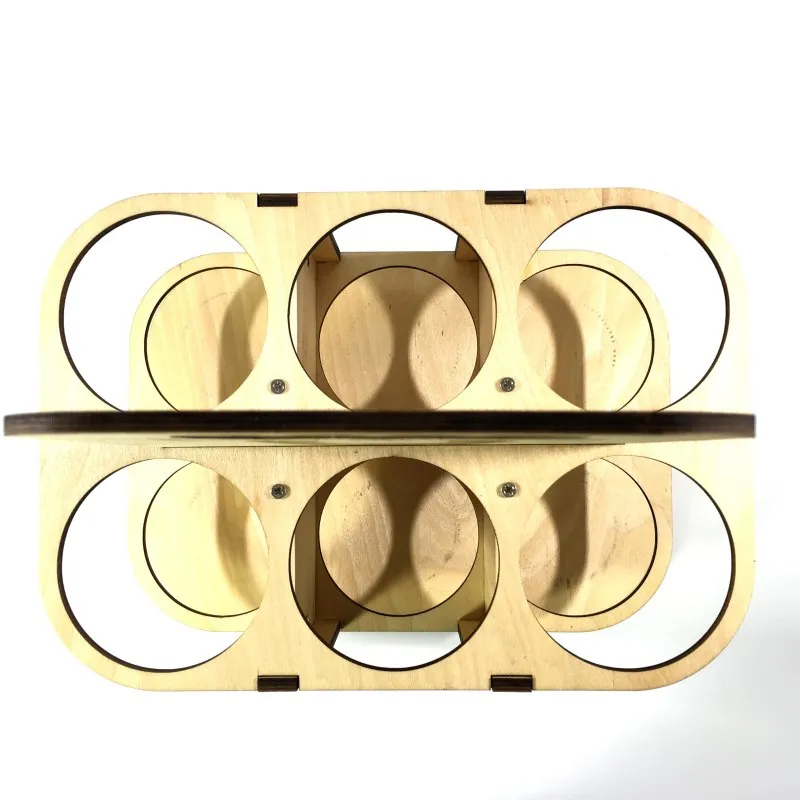 Wooden Red Wine Rack Beer DIY 6 Bottles Holder Creative Kitchen Bar Display Shelf Home Table Decoration
