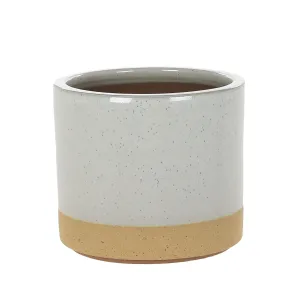 Woodlodge 38cm Cream Speckle Cylinder Glazed Pot