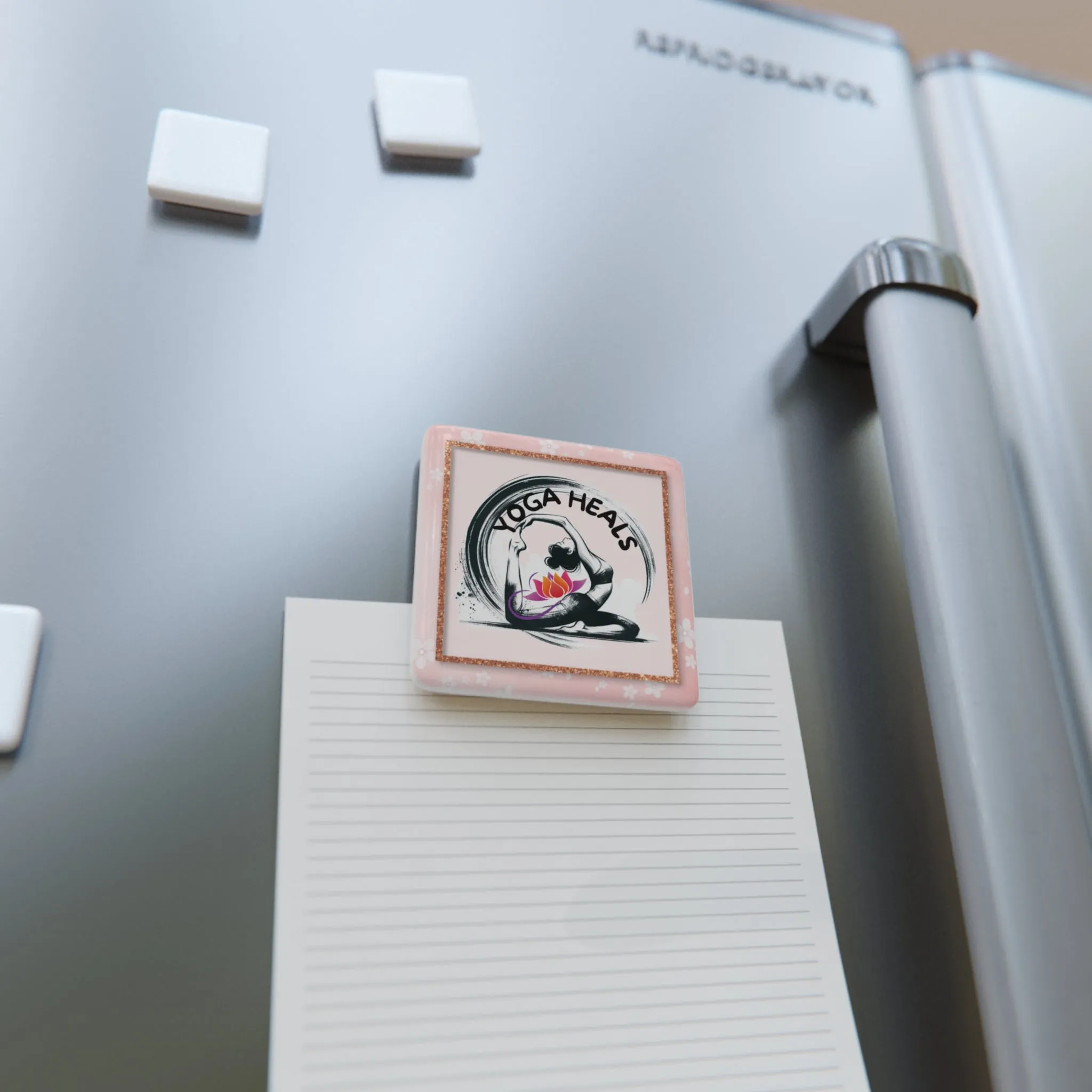 Yoga Heals Yoga Porcelain Magnet, Square, Cute Porcelain Magnet, Mindful Gift, Yoga lovers Porcelain Magnet, Yoga Instructor Gift, Gift For Yoga lovers, Gift For Yogi.