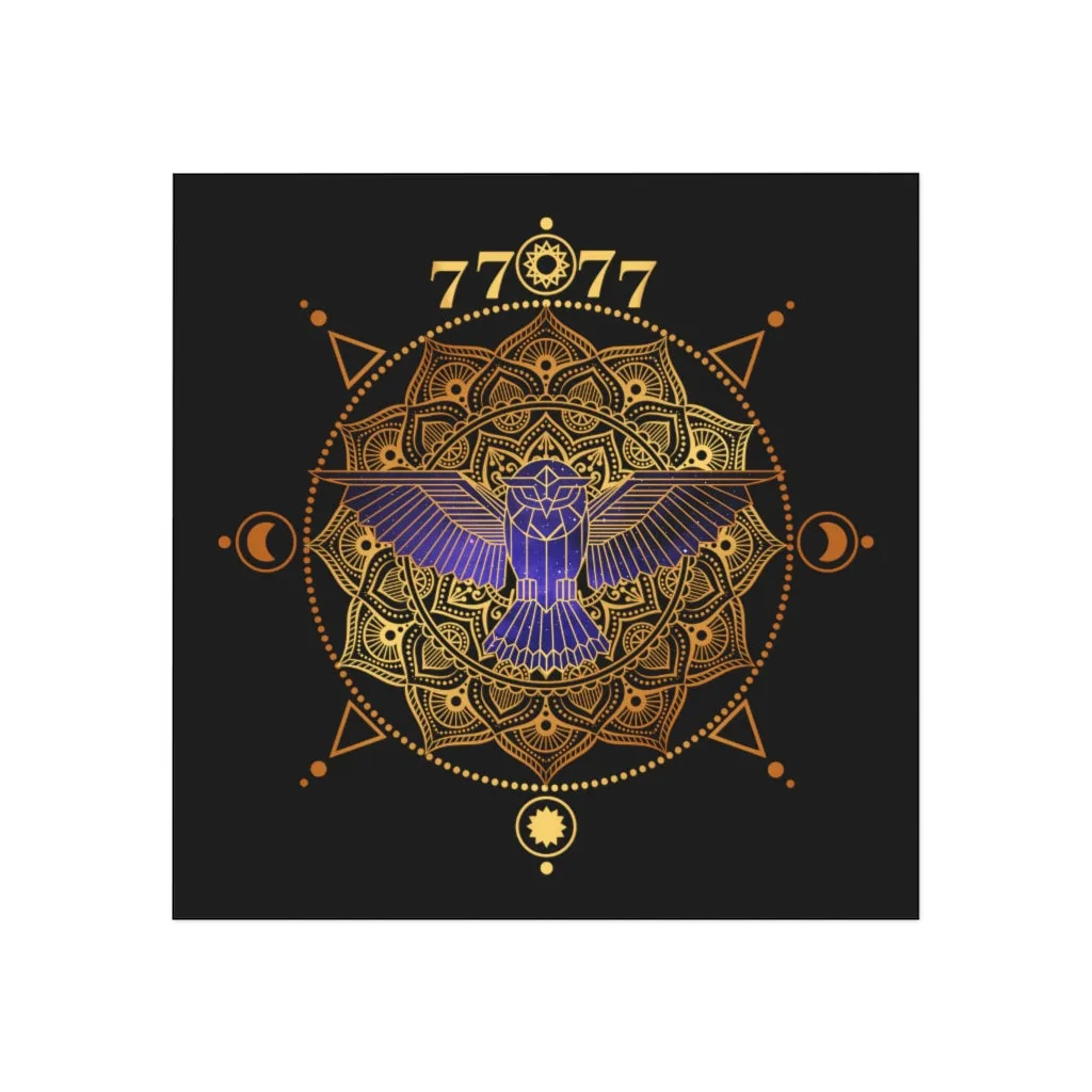 Yoga Spiritual Meditation Square Magnet - Fortune 7777 Angel Number