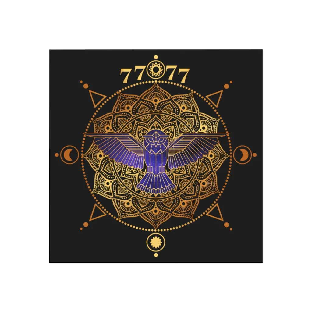 Yoga Spiritual Meditation Square Magnet - Fortune 7777 Angel Number
