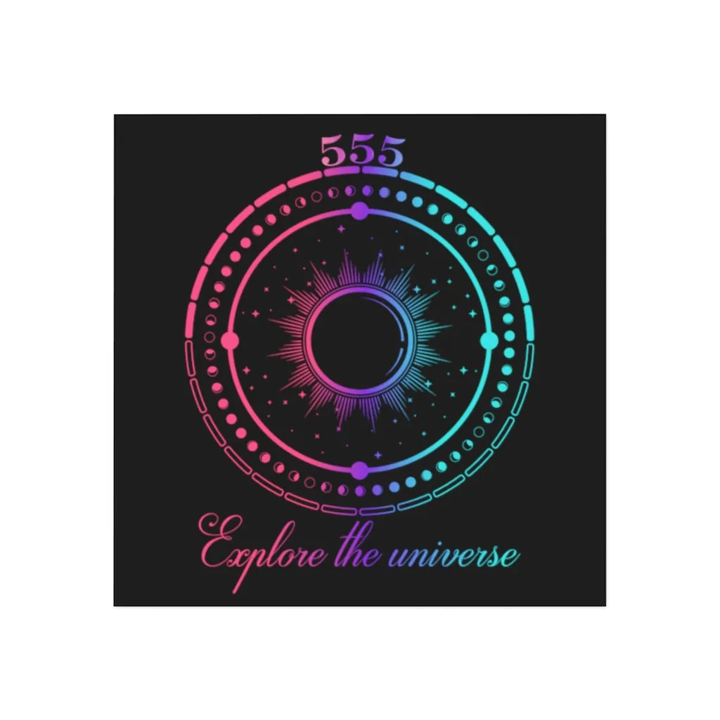 Yoga Spiritual Meditation Square Magnet - Luck 777 Angel Number