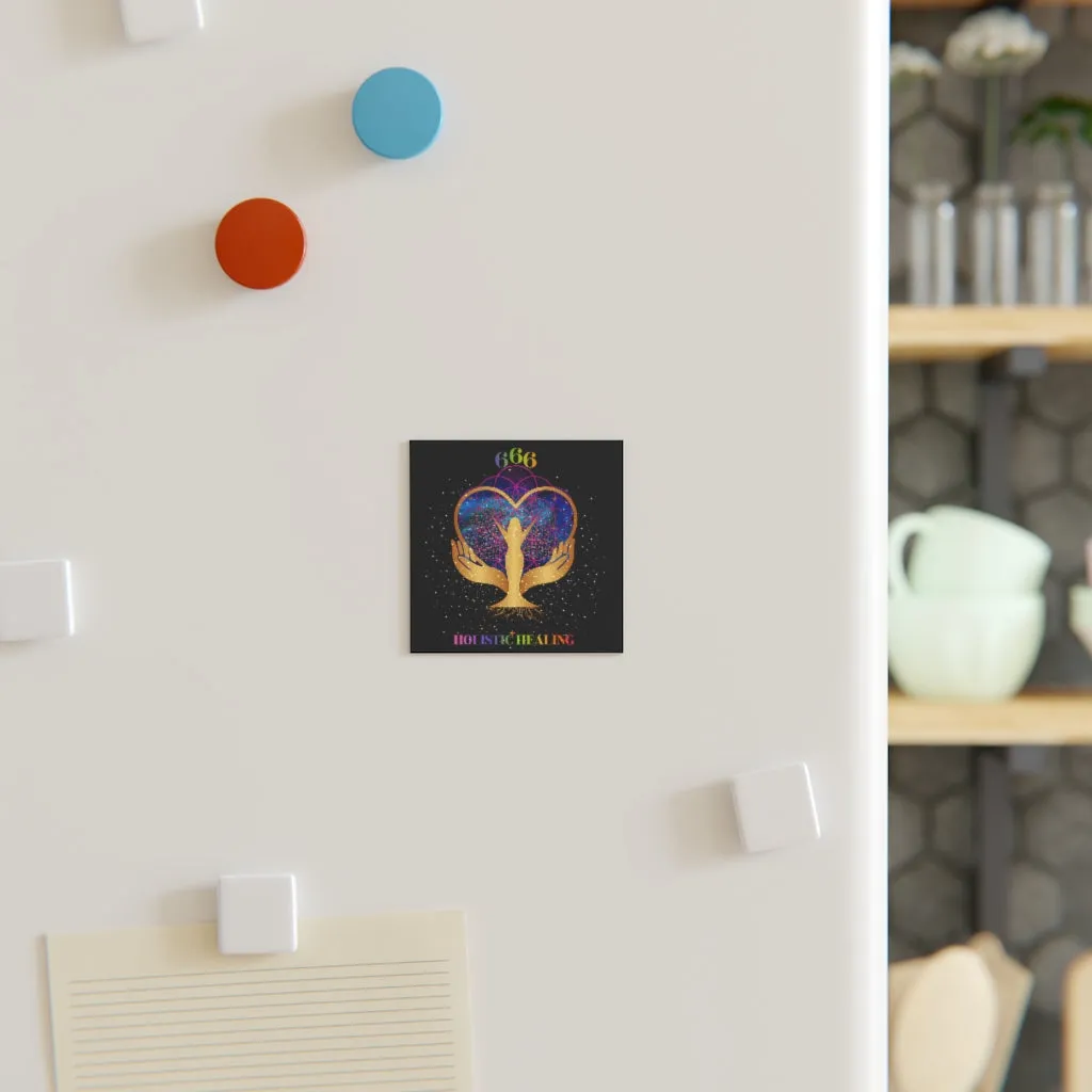 Yoga Spiritual Meditation Square Magnet - Reflection 666 Angel Number