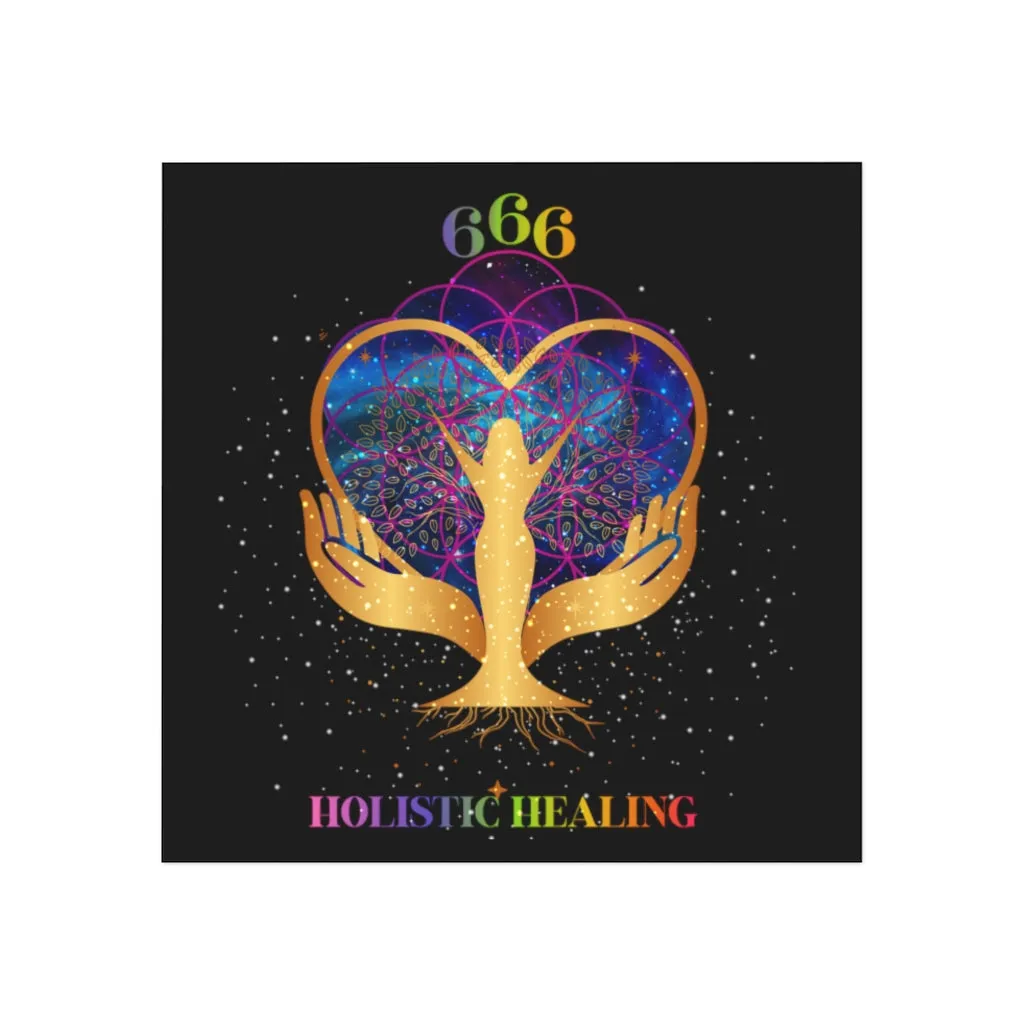 Yoga Spiritual Meditation Square Magnet - Reflection 666 Angel Number